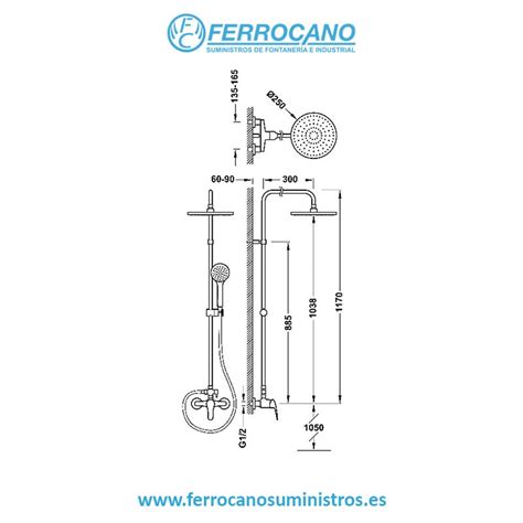 Columna Monomando Base Tres Plus Cromo