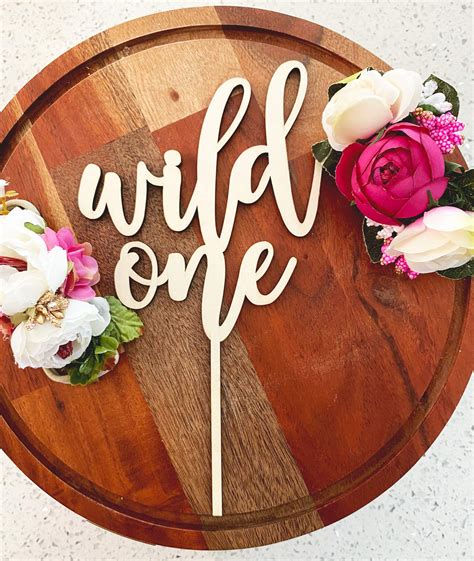 Wild One Cake Topper One Year Old One Cake Topper Rustic Wood Cake