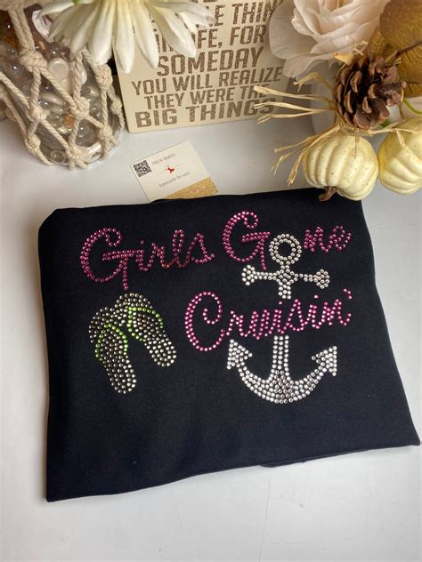 Bling Girls Gone Cruisin With Flip Flops Custom Rhinestone Shirt