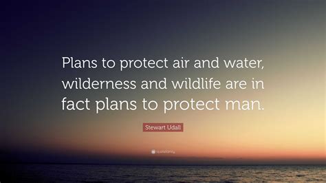 Stewart Udall Quote: “Plans to protect air and water, wilderness and