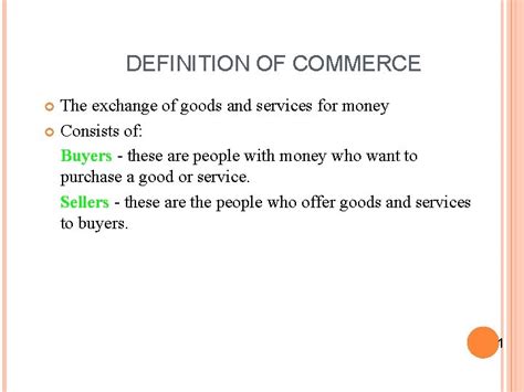 definition  commerce  exchange  goods