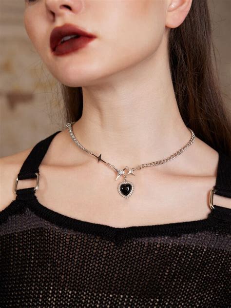 Goth Collar Con Adorno De Coraz N Moda De Mujer Shein M Xico