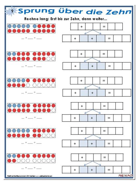 Arbeitsbl Tter Addition Mit Zehner Bergang B