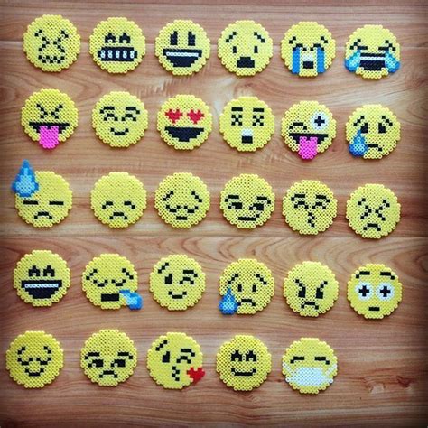 Perler Beads Emojis Bead Crafts Perler Bead Emoji Hama Beads