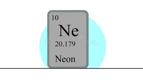 Símbolo Atómico De Tabla Periódica Neon Element Signo De Ciencia De