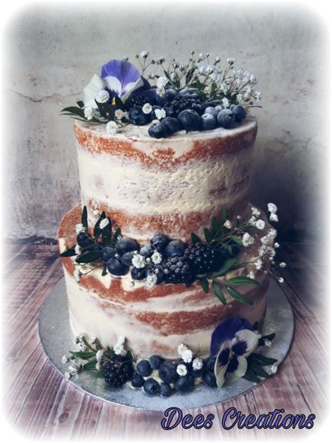 Blueberry Naked Wedding Cake Wedding Cakes Blue Themed Wedding Cakes