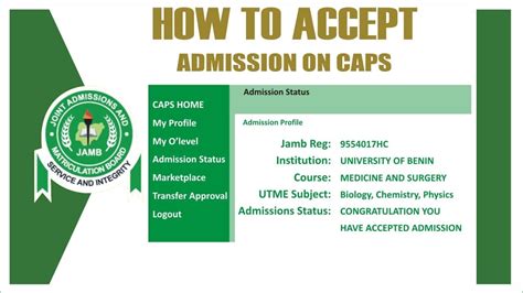 How To Accept Admission On Jamb Caps How To Check Jamb Caps Status