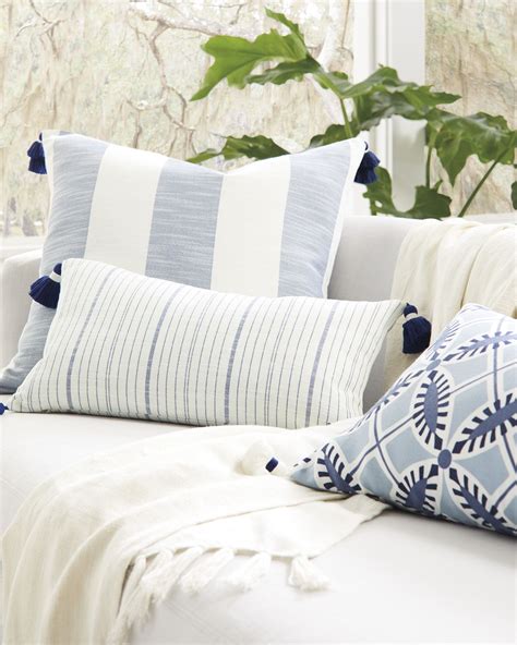 Beach Stripe Pillow Cover Blue And White Pillows Pillows Farmhouse Decorative Pillows