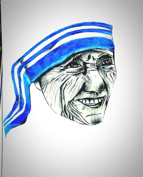 MOTHER TERESA | Black and white, Male sketch, Mother teresa