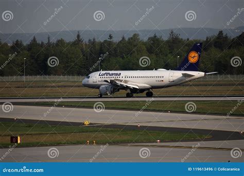 Lufthansa Doing Taxi In Frankfurt Airport Fra Editorial Photo Image