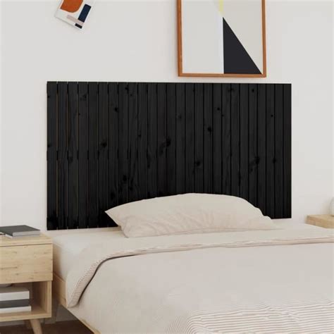 Tête de lit murale Noir FYDUN CHN Bois massif de pin 166x3x90