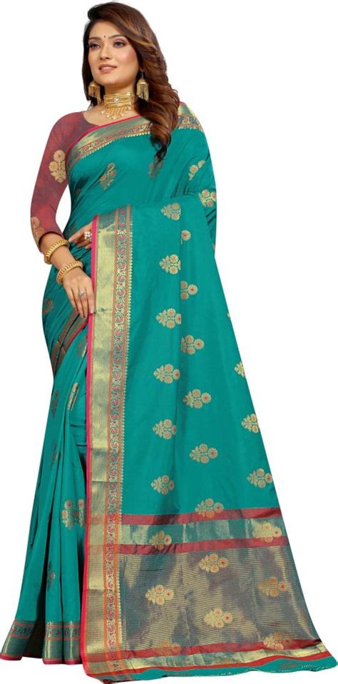 Buy NS World Women Green Woven Design Art Silk Sarees Online At Best