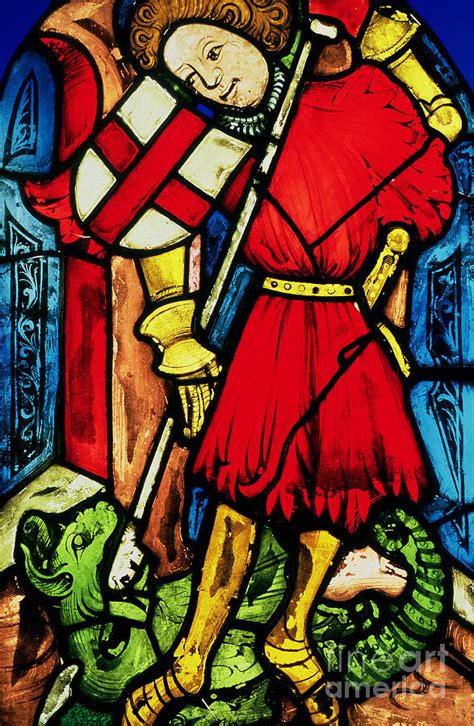 Stained Glass Of Saint George And The Dragon Photograph By German School Fine Art America