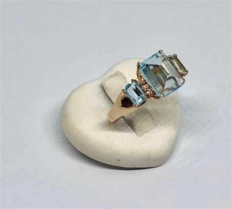 Kt Gold Ring Topaz Diamonds Catawiki