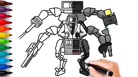 How To Draw Cameraman Mech Skibidi Toilet Easy Step By Step Drawing