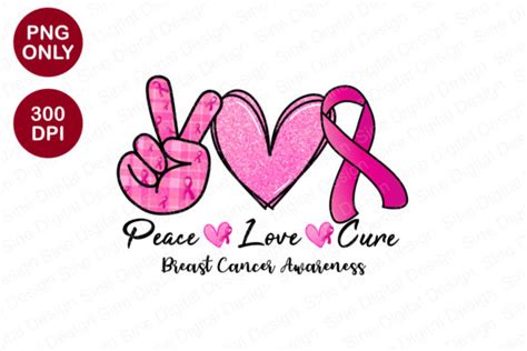 Peace Love Cure Sublimation Png Graphic By Sinedigitaldesigns