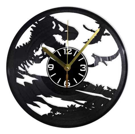 Reloj De Pared Disco Vinil Vinilo Acetato Jurassic Park Ci54 Meses