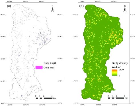 Displays The Spatial Distribution Of Gully Erosion Across The Sancha