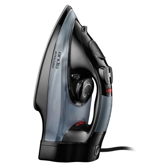 Retractable Cord Steam Iron - Black/Chrome