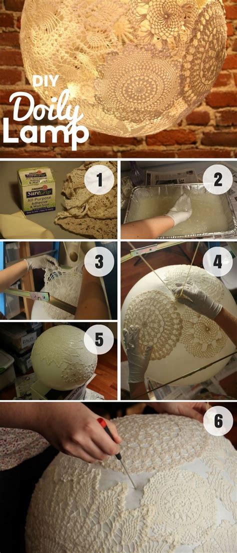 Check Out How To Make An Easy Diy Doily Lamp For Bedroom Decor