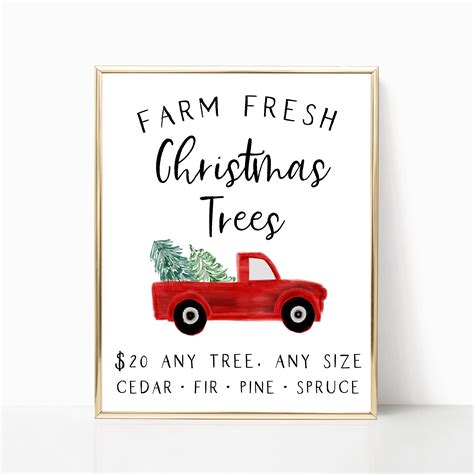 Farm Fresh Christmas Tree Printable Christmas Tree Print Etsy