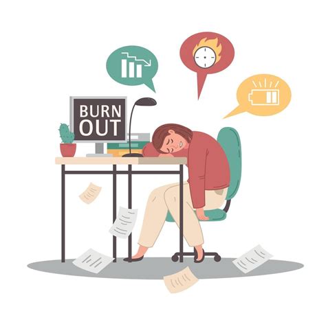 Cartoon Professional Burnout Illustration Vector Art At Vecteezy