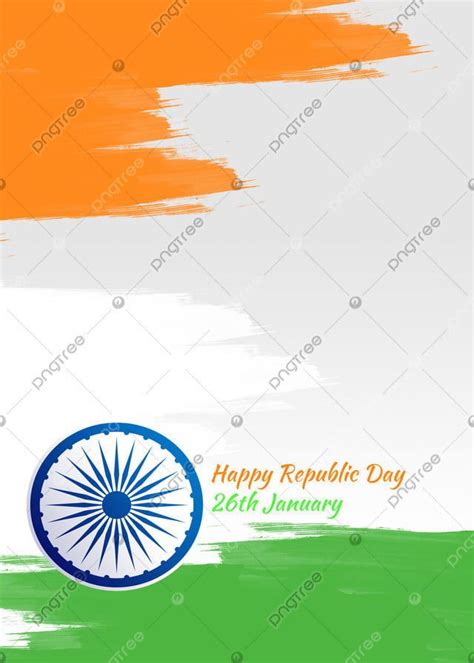 Vertical Banner Of Happy Republic Day In India Background Wallpaper