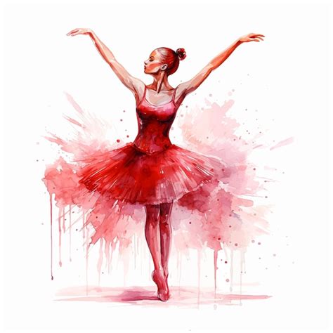 Premium Vector Ballerina Vector Watercolor Paint Ilustration