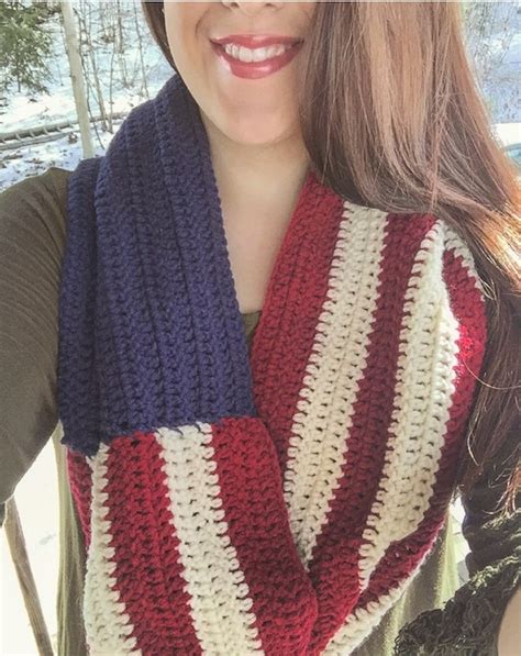 American Flag Crochet Scarf by AllSouthernCrochet on Etsy