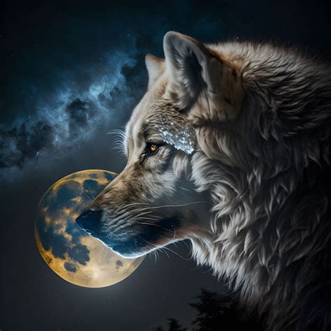 Wolf In The Moon Light | Wolf pictures, Wolf wall art, Wildlife paintings