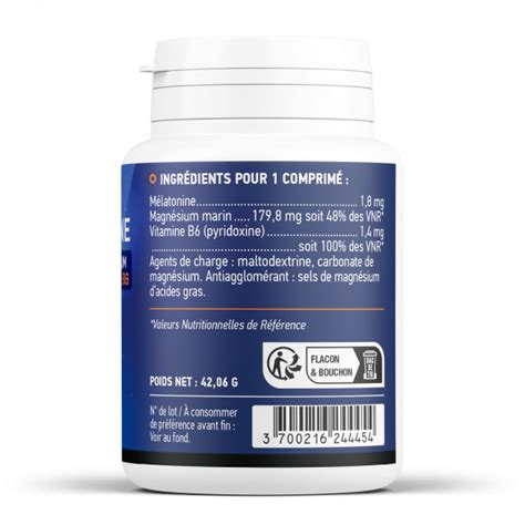 Mélatonine Fort 1 8mg Magnesium marin Vitamine B6 180 comprimés