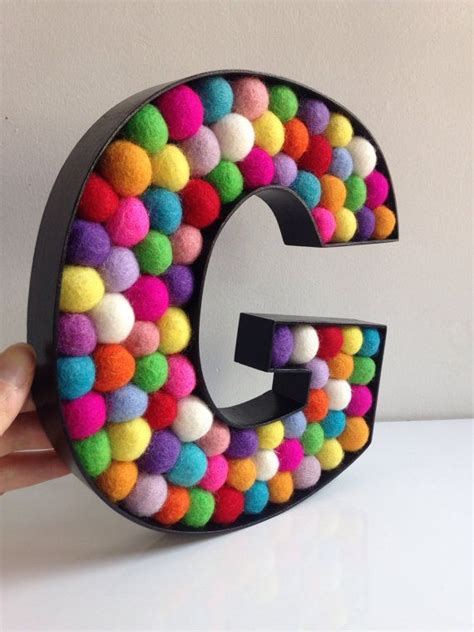 Kids Room Decorative Letter G Felt Ball Free Standing Letters Wall