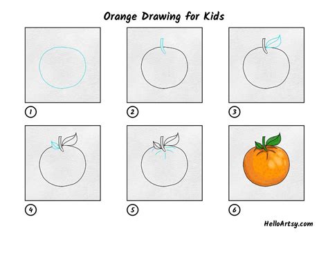 Orange Drawing for Kids - HelloArtsy