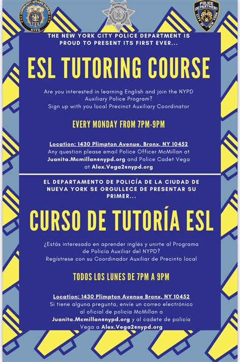 NYPD Community Affairs On Twitter ESL Tutoring Course Https