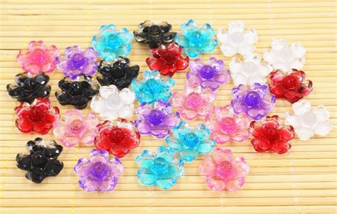 50pcs Lot DIY Resin Cabochons Accessories Flat Back Resin Flowers Mix