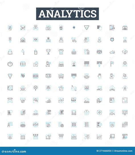 Analytics Vector Line Icons Set Analytics Measurement Reporting