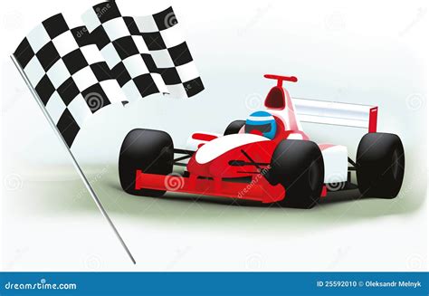 Formula One And Checkered Flag Stock Photo - Image: 25592010