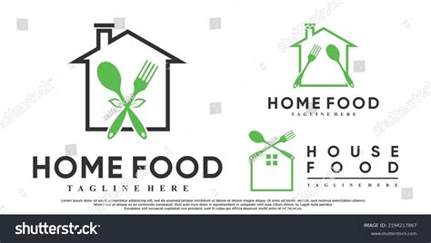 Set Home Food Logo Design Creative Stock Vector (Royalty Free ...