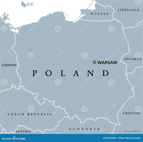 Mappa Politica Della Polonia Illustrazione Vettoriale Illustrazione