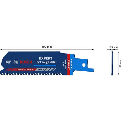 BOSCH 2608900364 Hoja De Sierra Sable Expert Thick Tough Metal S 555