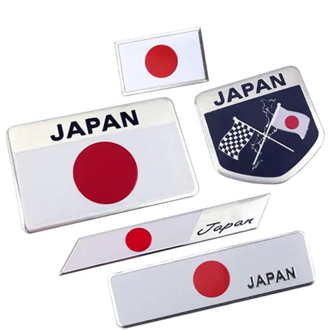 Aksesori Mobil D Logam Bendera Jepang Lencana Logo Stiker Jepang