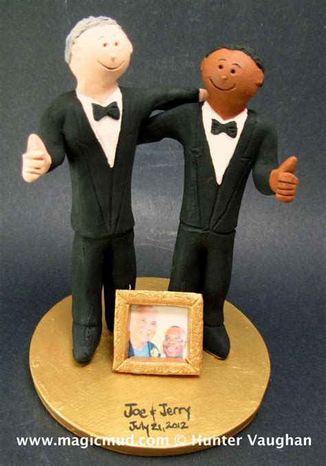 Wedding Cake Topper For Two Gay Grooms Same Sex Wedding Cake Topper