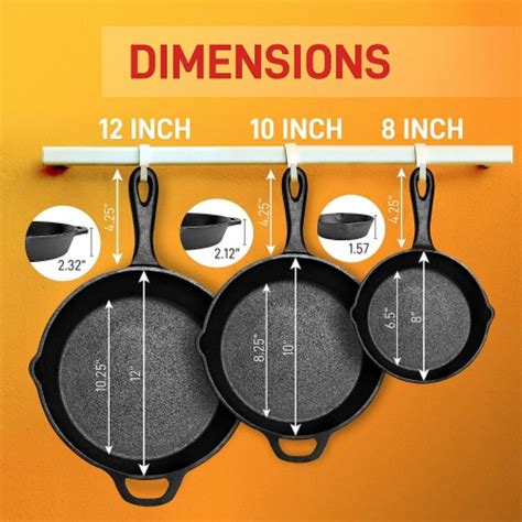 Nutrichef Non Stick Cast Iron Skillet 3 Piece Set W 18 Inch Stovetop Grill Pan 2 Piece Fred