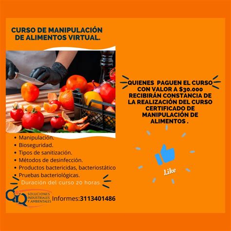 Curso Manipulación de alimentos virtual QIQ Universitas