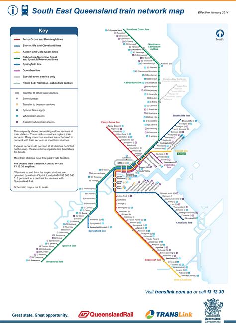 Brisbane train map - Ontheworldmap.com