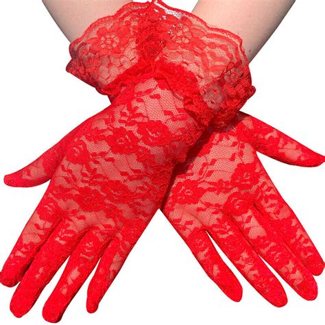 Gants Courts En Dentelle Transparente Vintage Pour Femme Longueur