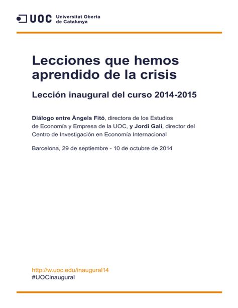 Lecciones Que Hemos Aprendido De La Crisis