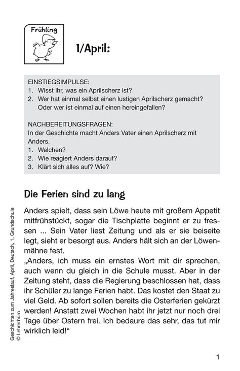 Grundschule Unterrichtsmaterial Deutsch Lekt Re Und Lesetexte