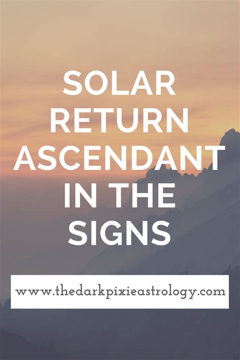 Solar Return Ascendant in the Signs - The Dark Pixie Astrology