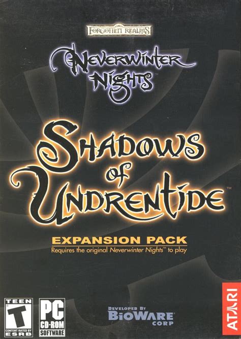 Neverwinter Nights Shadows Of Undrentide Cover Or Packaging Material